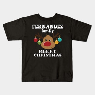 Family Christmas - Merry Christmas FERNANDEZ family, Family Christmas Reindeer T-shirt, Pjama T-shirt Kids T-Shirt